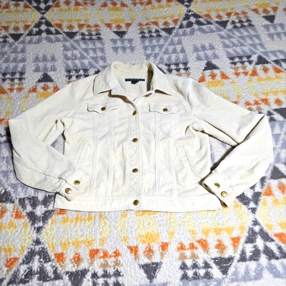 Polo Ralph Lauren Jackets & Blazers - Lauren Jeans Co Ralph Lauren Short Cream Colored Corduroy Women's Size Medium